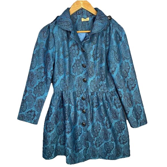 Anthropologie Piko 1988 Retro Tapestry Coat Regencycore Victorian Preppy Medium - Picture 1 of 10